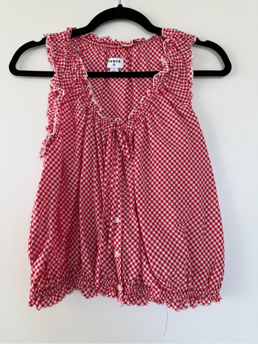 Parke x Target Red Gingham Check Top Size Small